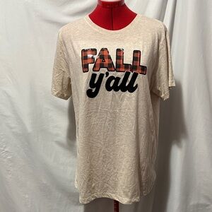 Beige Graphic Tee Casual LL153
